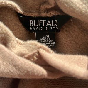 Buffalo Mens Size Large tan Hooded Sweatshirt Soft Cozy Casual Hoodie (used)